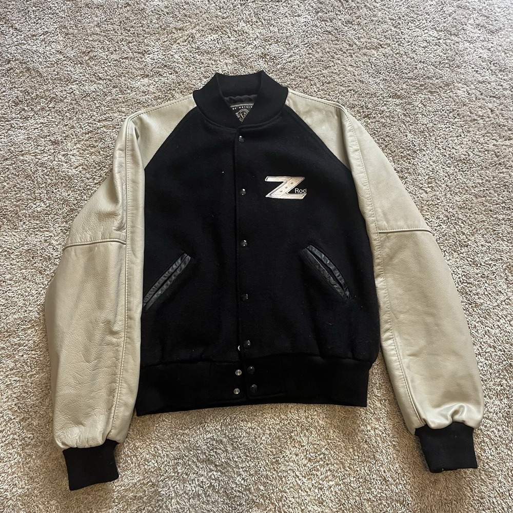 vintage‎ 90s Halloway Wool R Rod Car Varsity Jacket Men's Large Boxy